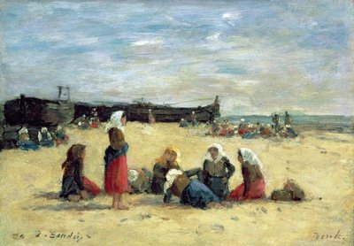 Berck, Fischerfrauen am Strand, 1876 von Eugene Louis Boudin